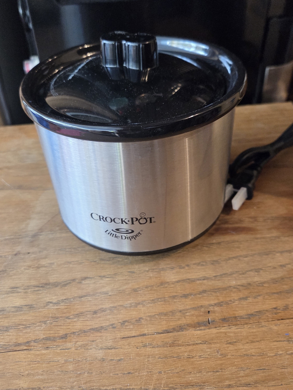 Crock-Pot Little Dipper Stainless Steel Mini Slow Cooker - Black Lid